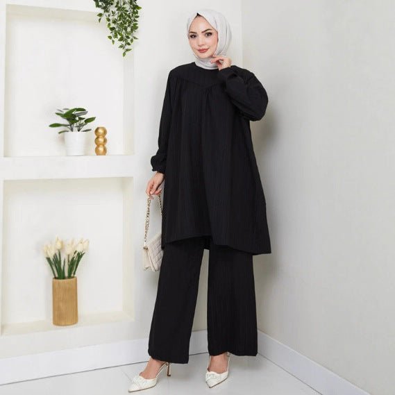 Oversized Tunic & Wide Leg Pants Set(MS388) - Mariam's Collection