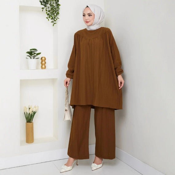 Oversized Tunic & Wide Leg Pants Set(MS388) - Mariam's Collection