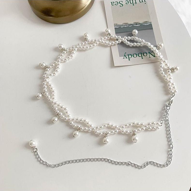 Pearl Tassel Waist Chain | Adjustable Body Chain Belt(MAC363) - Mariam's Collection