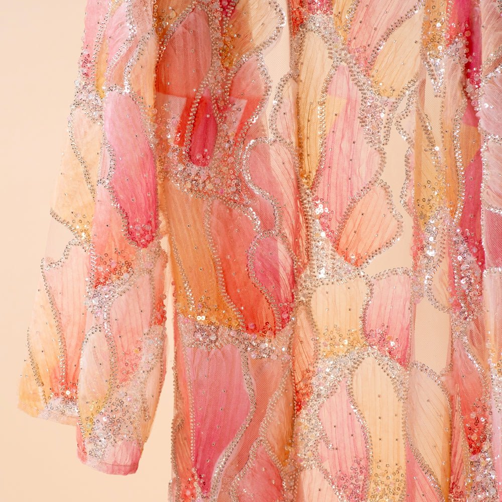 Petal Glow Hand - Embroidered Open Abaya — Secret Garden Series (MOA295) - Mariam's Collection