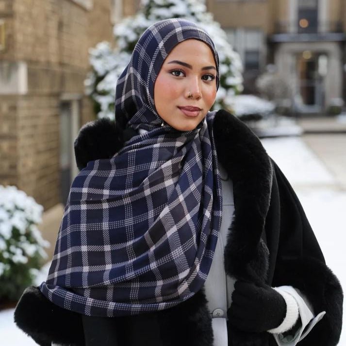Plaid & Houndstooth Hijab Scarf(MH213) - Mariam's Collection