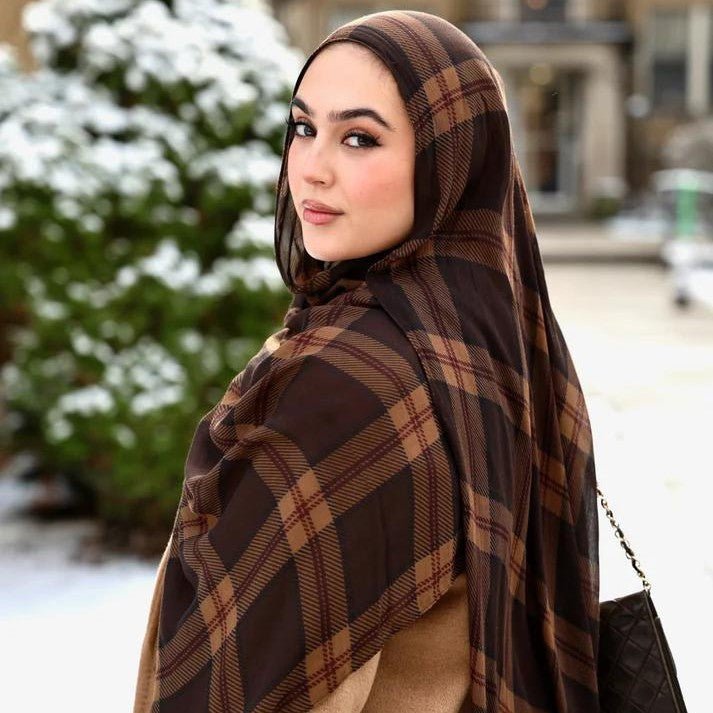 Plaid & Houndstooth Hijab Scarf(MH213) - Mariam's Collection