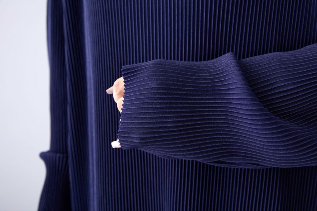 Pleated Knit Maxi Dress | Mock Neck Oversized Sweater Dress(MA370) - Mariam's Collection