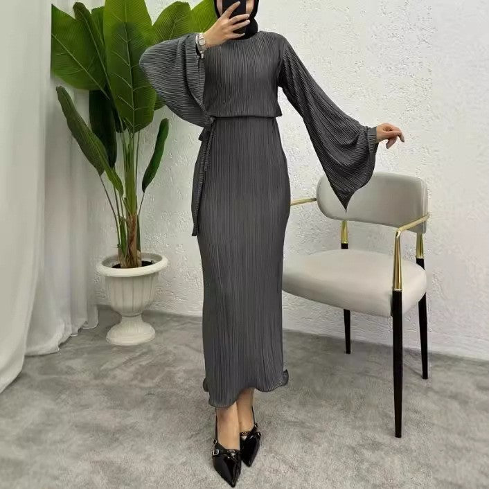 Pleated Maxi Dress(MS428) - Mariam's Collection