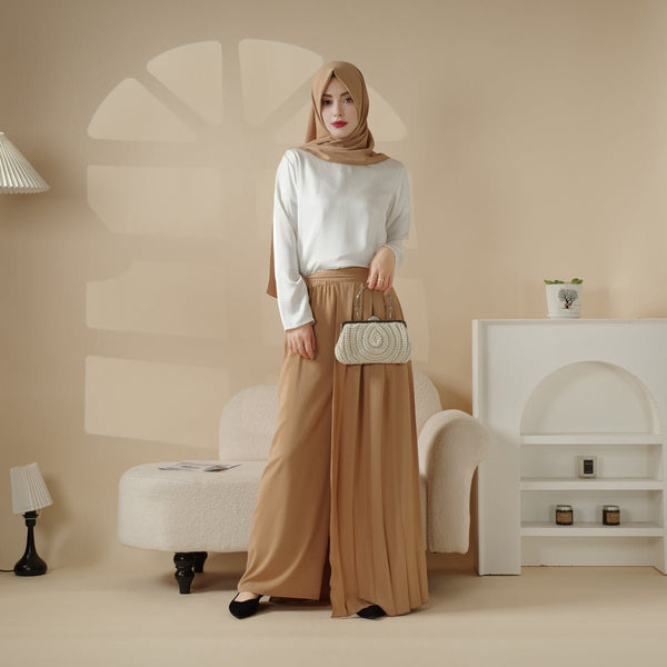 【Shalom】STAR PANTSKIRT pleated-overskirt-wide-cut-
