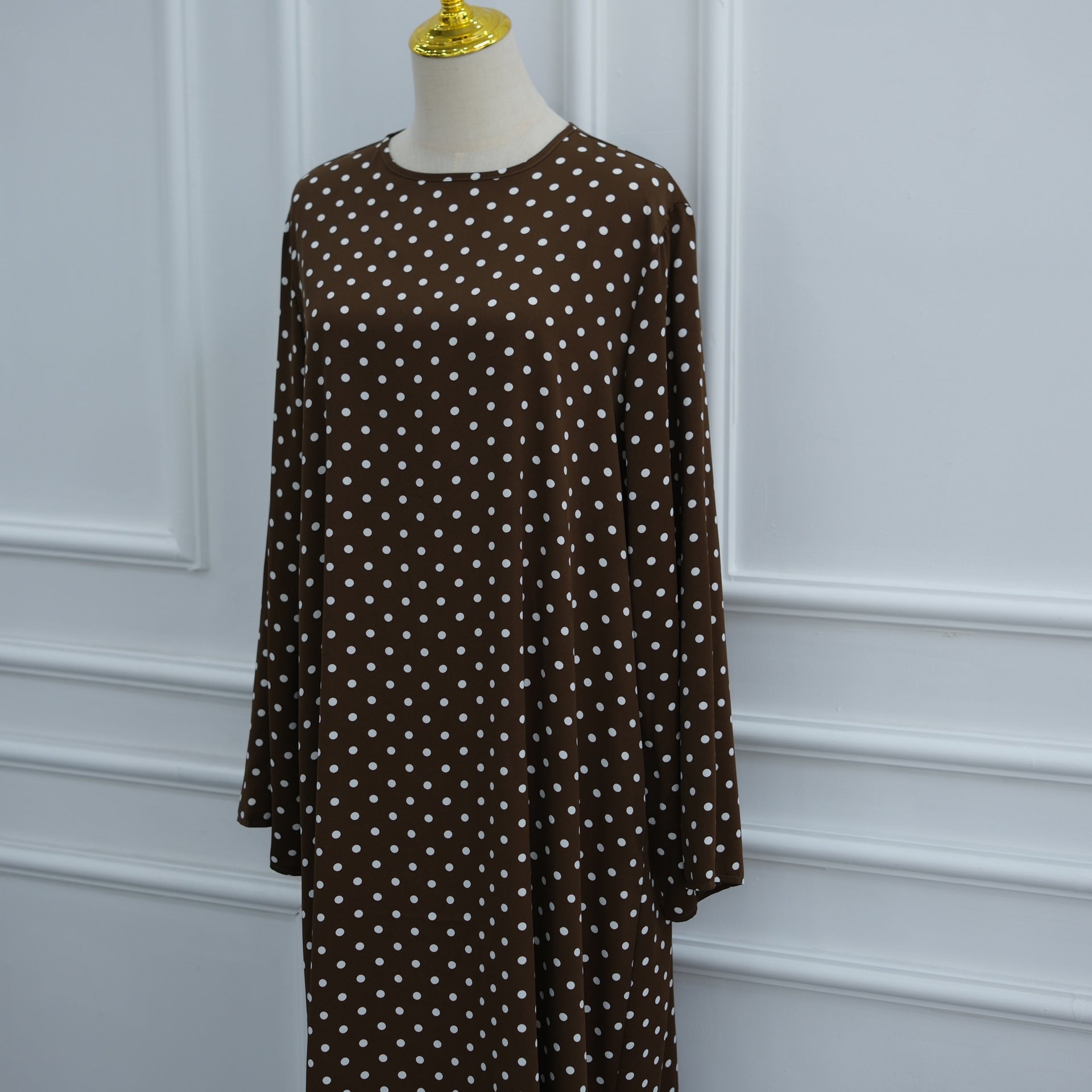 Polka Dot Flared Sleeve Abaya Maxi Dress(MA464) - Mariam's Collection