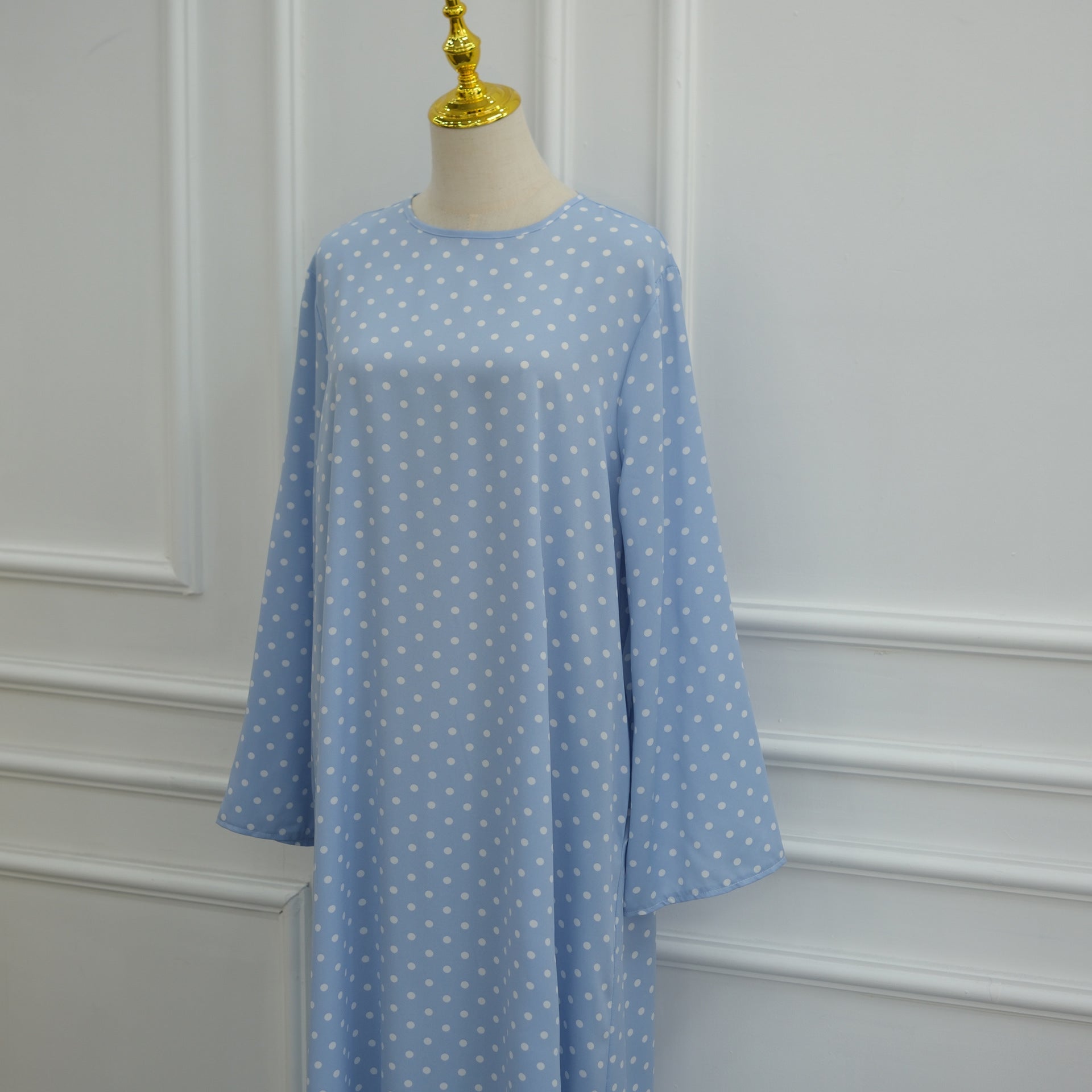 Polka Dot Flared Sleeve Abaya Maxi Dress(MA464) - Mariam's Collection