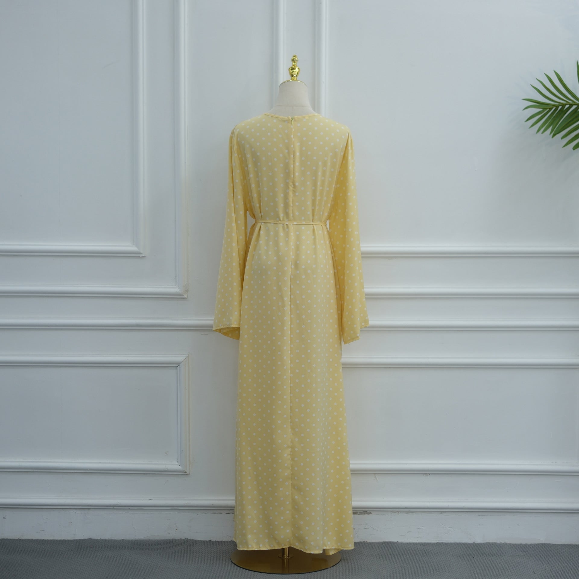 Polka Dot Flared Sleeve Abaya Maxi Dress(MA464) - Mariam's Collection