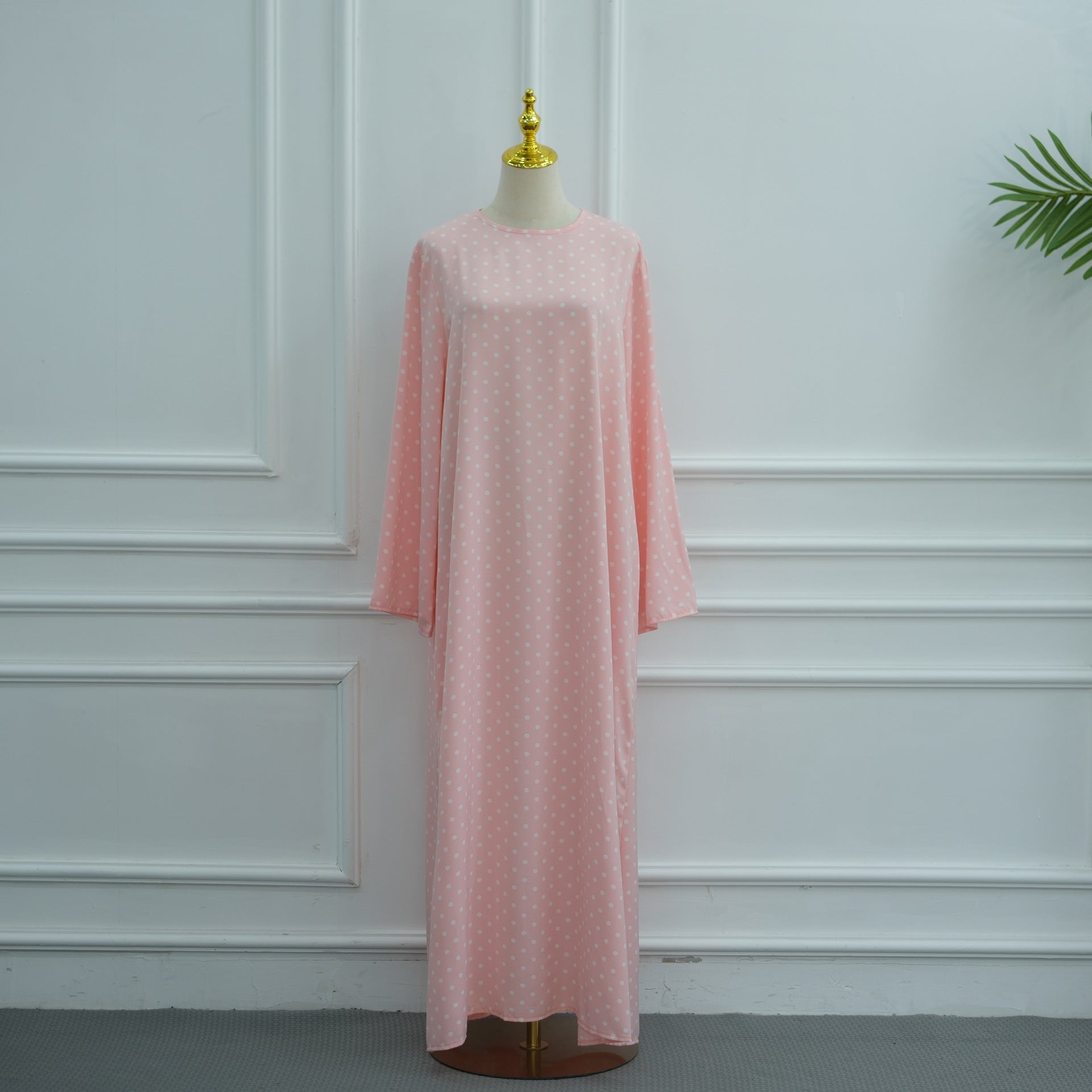 Polka Dot Flared Sleeve Abaya Maxi Dress(MA464) - Mariam's Collection