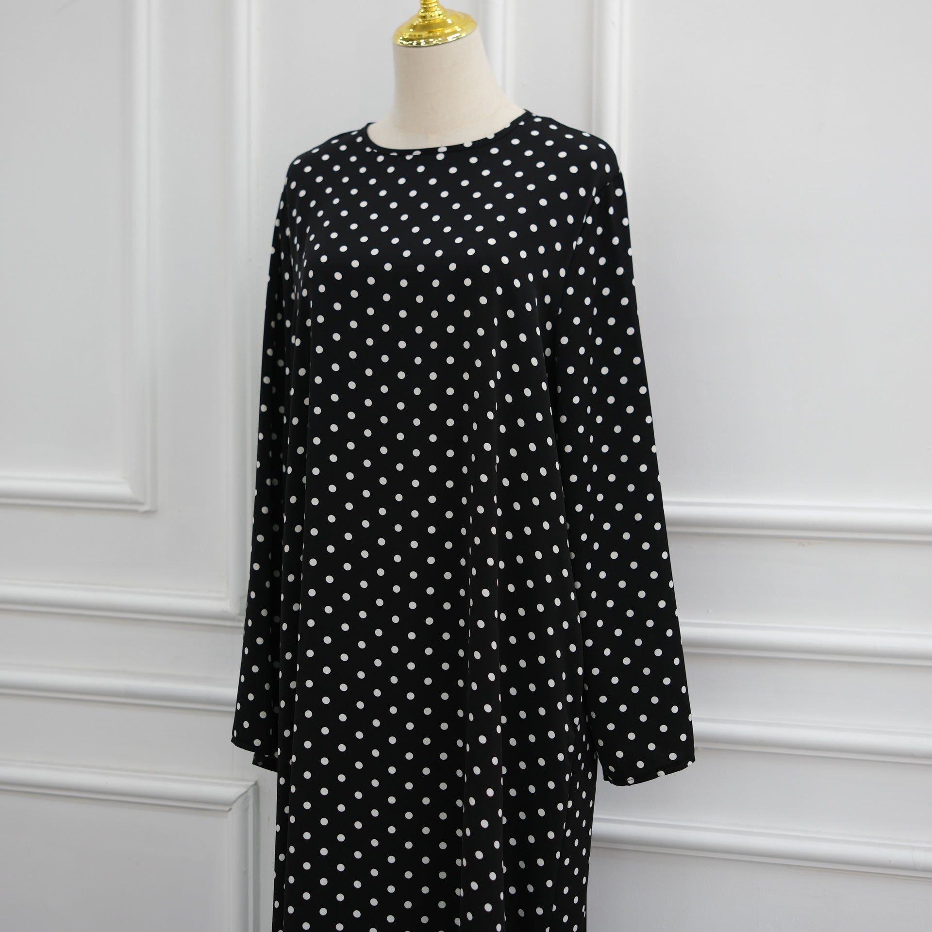 Polka Dot Flared Sleeve Abaya Maxi Dress(MA464) - Mariam's Collection