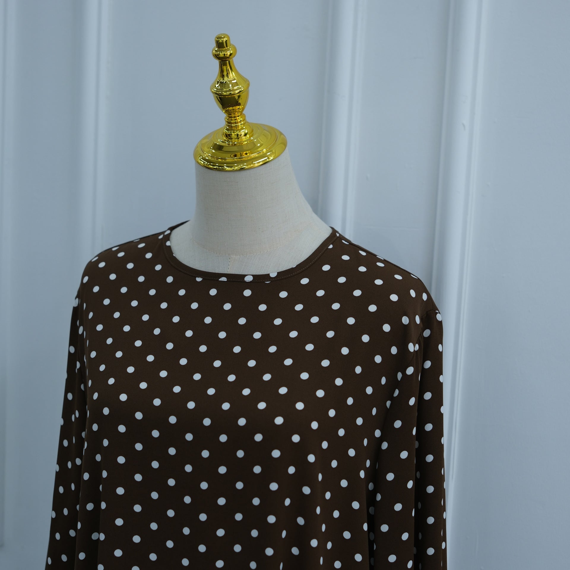 Polka Dot Flared Sleeve Abaya Maxi Dress(MA464) - Mariam's Collection