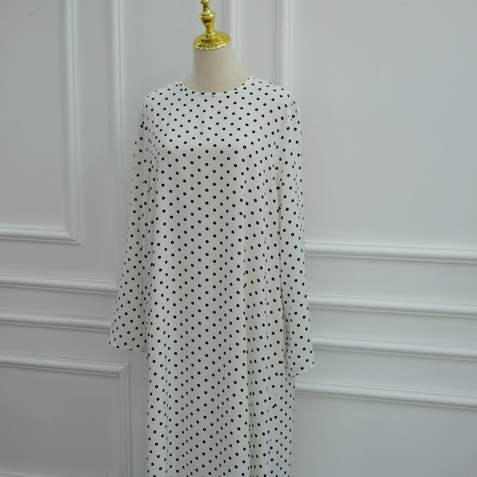 Polka Dot Flared Sleeve Abaya Maxi Dress(MA464) - Mariam's Collection