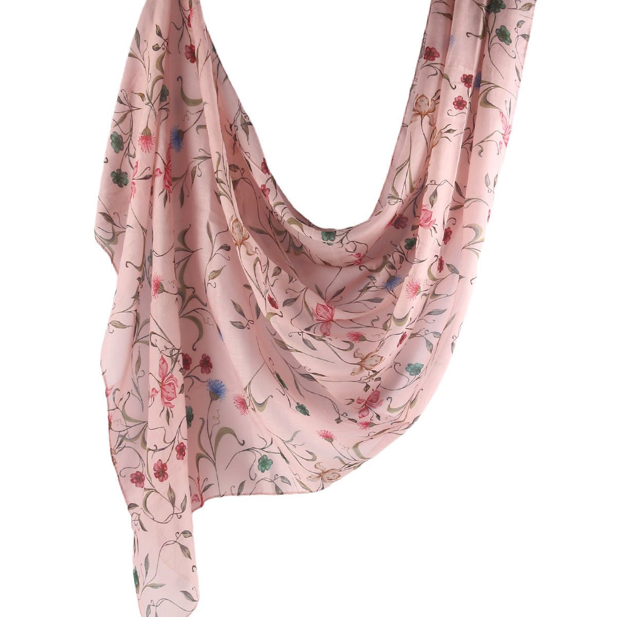 Poly-Cotton Floral Print Hijab Scarf(MH226) - Mariam's Collection