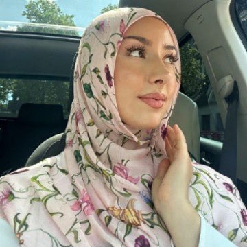 Poly-Cotton Floral Print Hijab Scarf(MH226) - Mariam's Collection