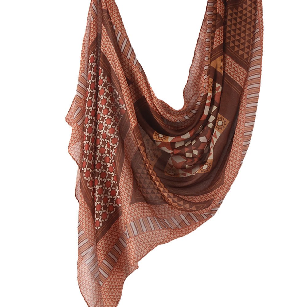 Poly - Cotton Printed Hijab Scarf(MH214) - Mariam's Collection