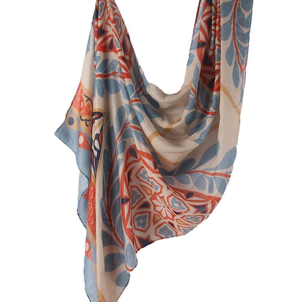 Poly - Cotton Printed Hijab Scarf(MH214) - Mariam's Collection