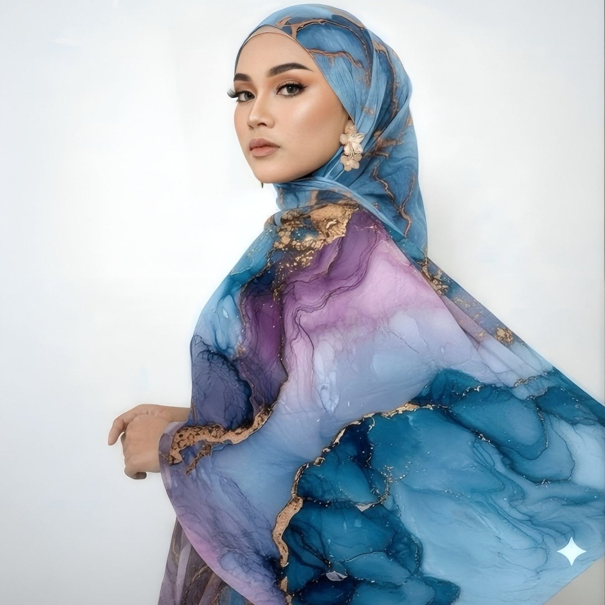 Poly - Cotton Printed Hijab Scarf(MH214) - Mariam's Collection