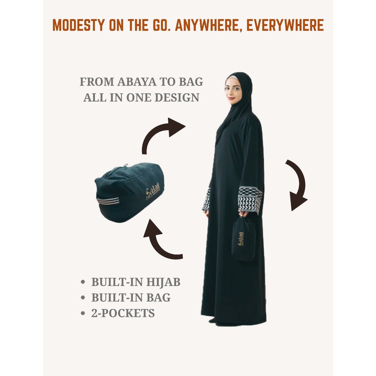 Prayer Abaya With Integrated Headscarf | Prayer Dress for Muslim Women (MJ018) - Mariam's Collection