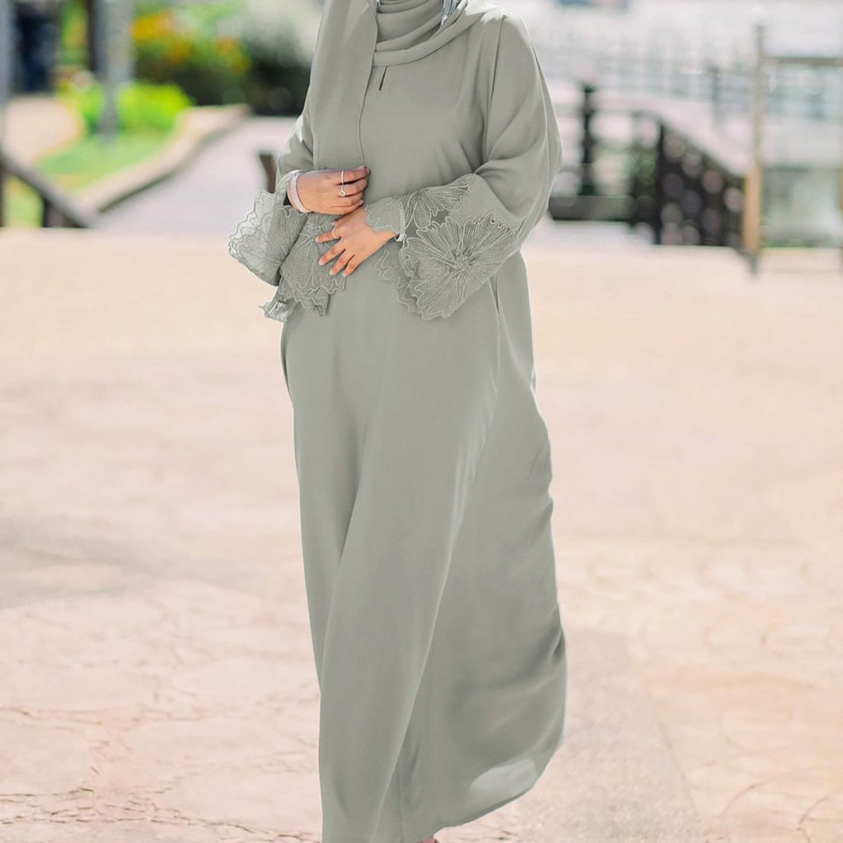 Prayer Abaya with Matching Hijab(MA396) - Mariam's Collection