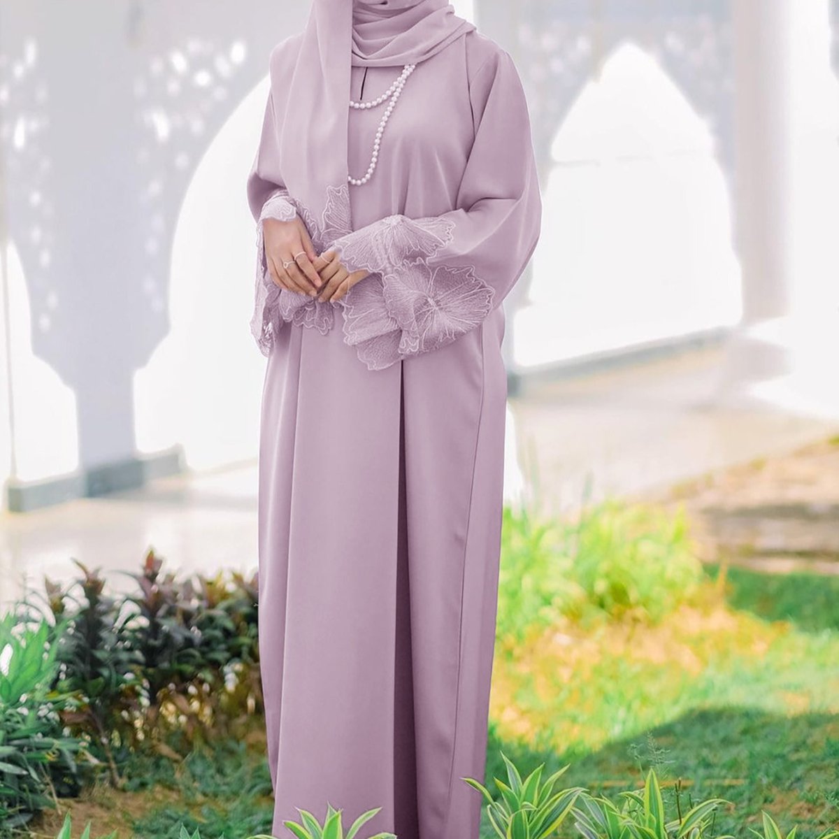 Prayer Abaya with Matching Hijab(MA396) - Mariam's Collection