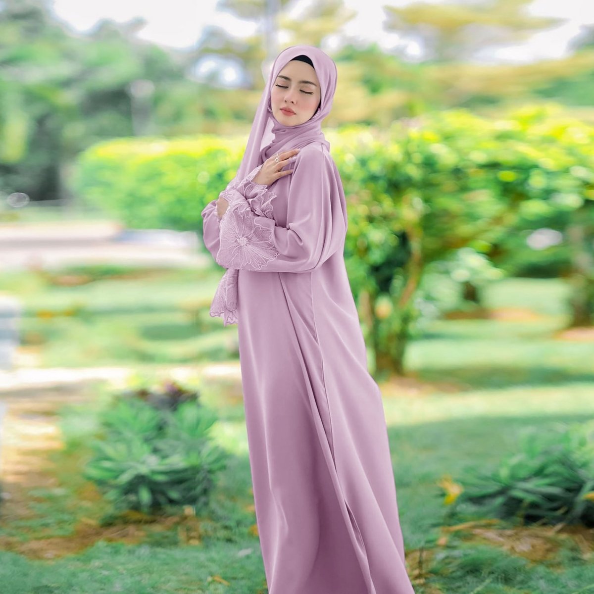 Prayer Abaya with Matching Hijab(MA396) - Mariam's Collection
