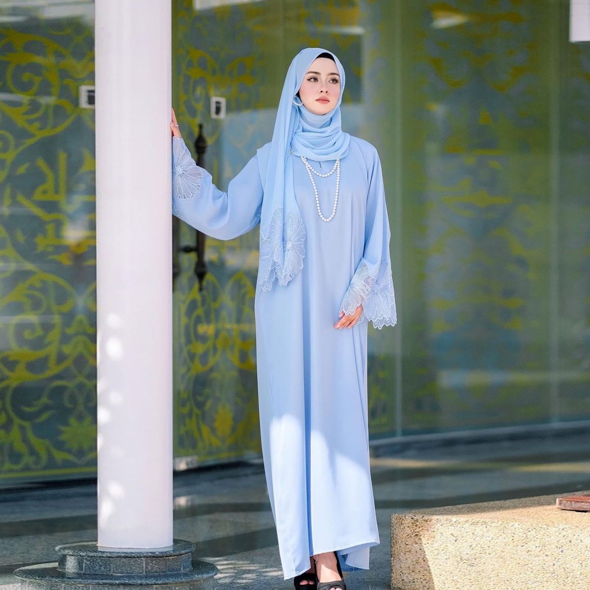 Prayer Abaya with Matching Hijab(MA396) - Mariam's Collection