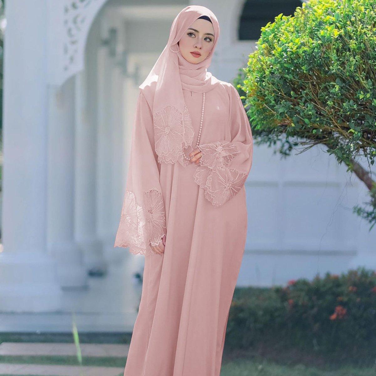 Prayer Abaya with Matching Hijab(MA396) - Mariam's Collection