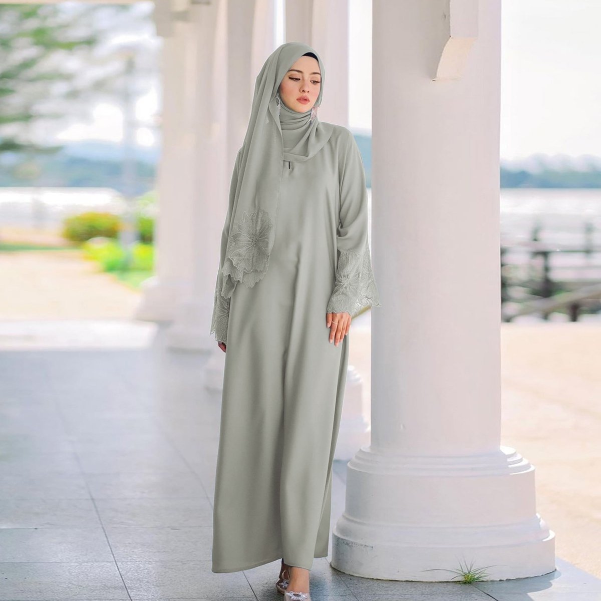 Prayer Abaya with Matching Hijab(MA396) - Mariam's Collection