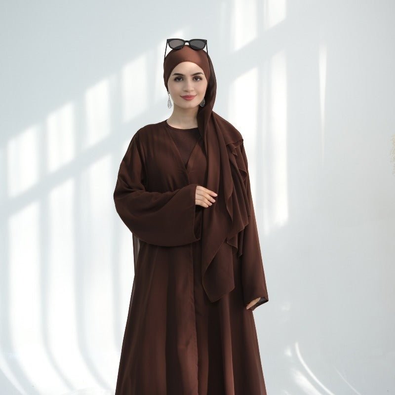 Premium Chiffon 3 - Piece Set Abaya(MOA231) - Mariam's Collection