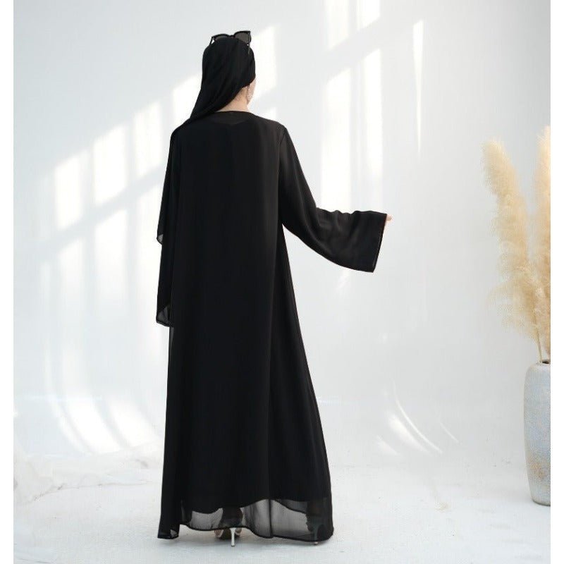 Premium Chiffon 3 - Piece Set Abaya(MOA231) - Mariam's Collection