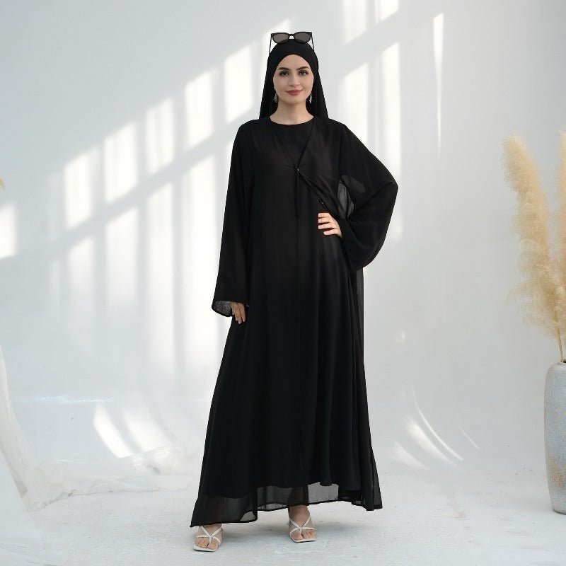 Premium Chiffon 3 - Piece Set Abaya(MOA231) - Mariam's Collection