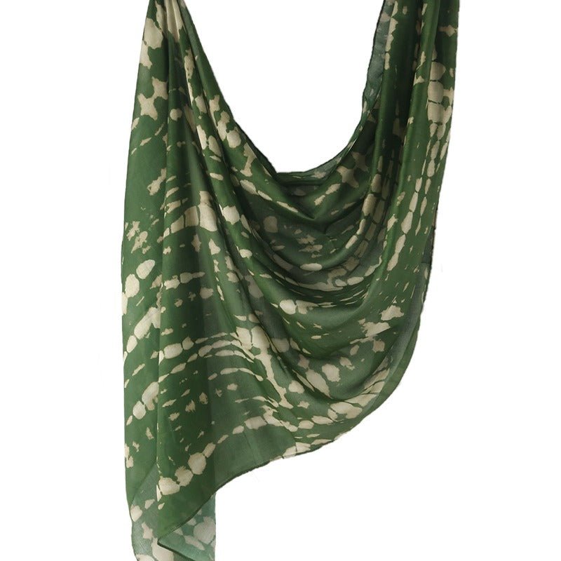 Premium Cotton Blend Ink Print Hijab | 180x80cm Artistic Long Scarf(MH149) - Mariam's Collection