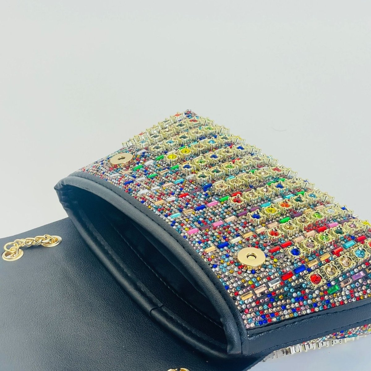Sparkle clutch bag styled for formal gala