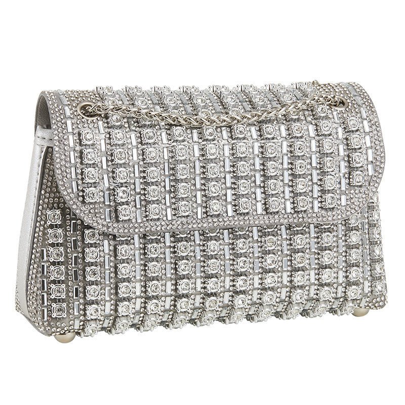 Structured hard-case evening clutch bag side profile