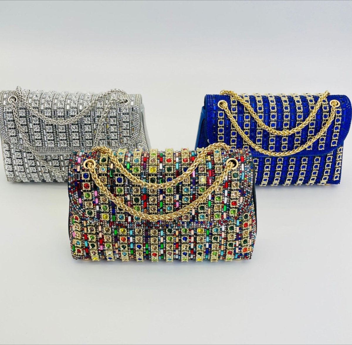 Luxury sparkle clutch bag packaging and presentation