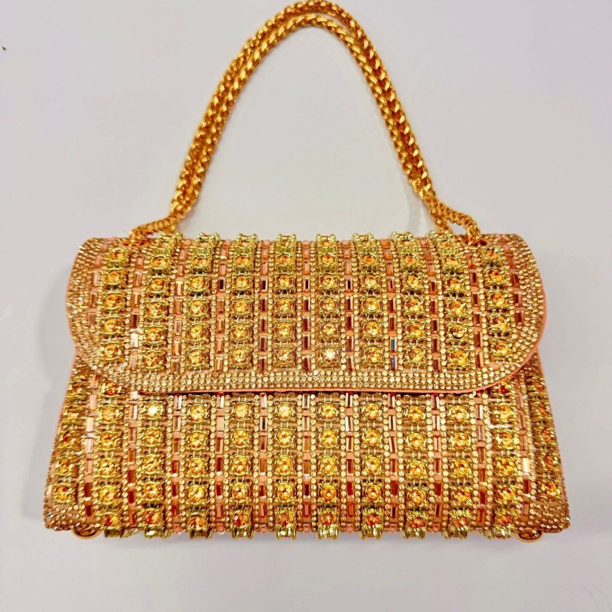 Royal blue rhinestone evening clutch with sparkle finish