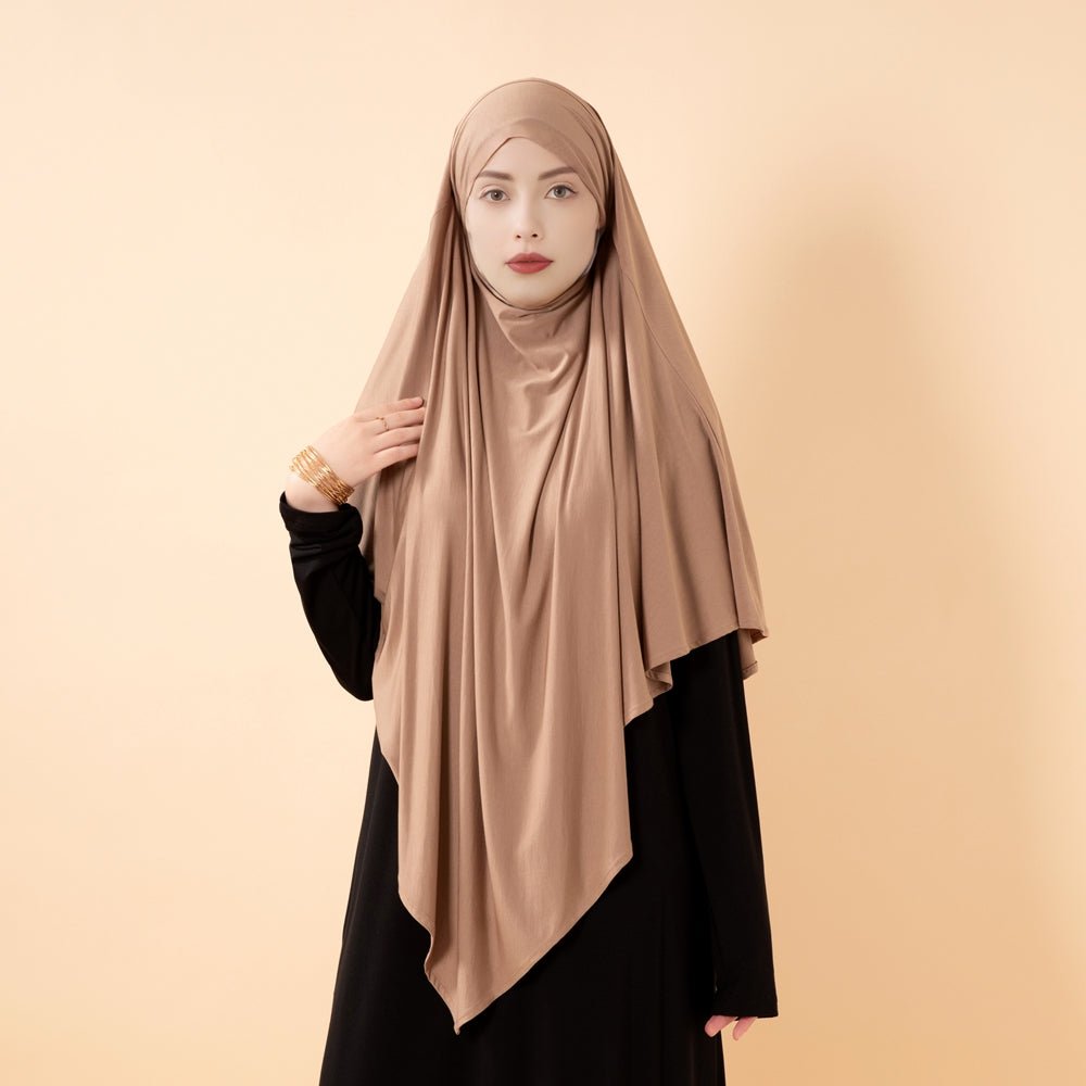 Premium Lenzing™ Modal Khimar with Integrated Face Veil (MK029) - Mariam's Collection