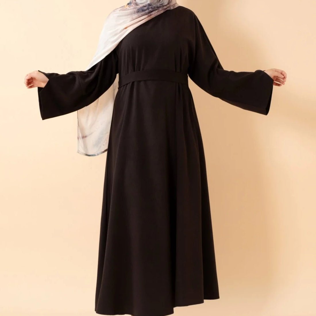 Premium Linen - Look Pullover Abaya with Pockets(MA341) - Mariam's Collection