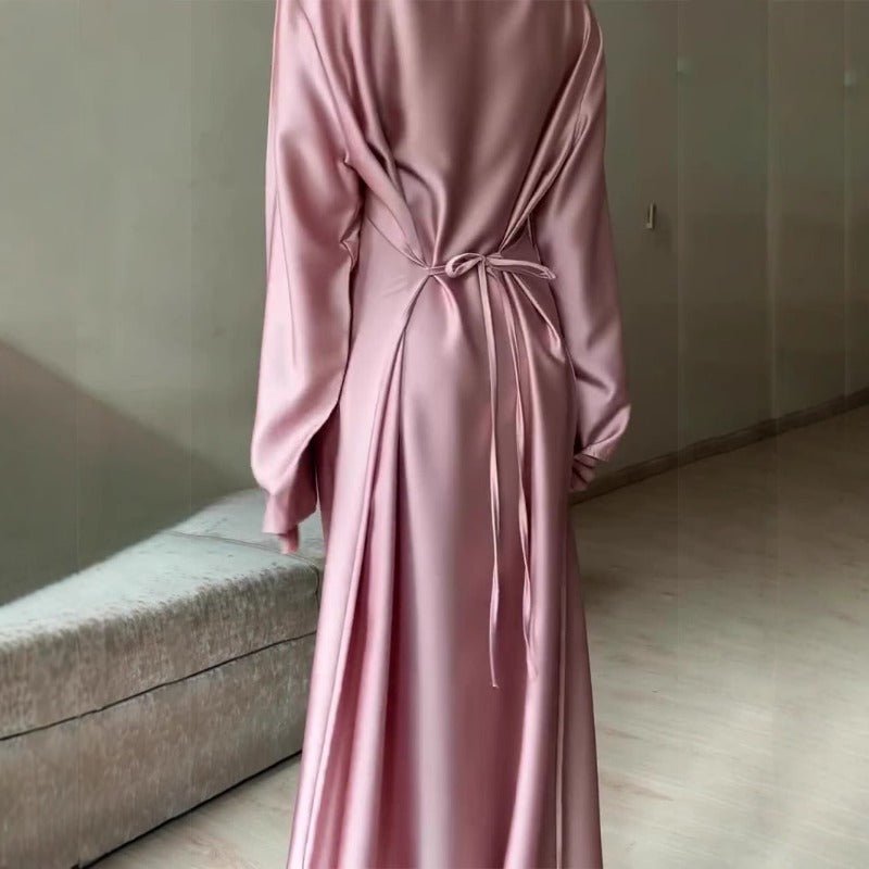 Premium Modest Luxury Organza Cape A - Line Maxi Dress Abaya(MA300) - Mariam's Collection