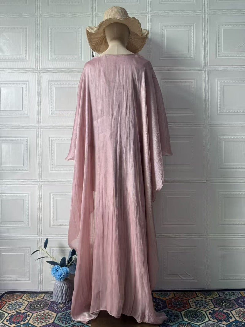 Premium Modest Luxury Organza Cape A - Line Maxi Dress Abaya(MA300) - Mariam's Collection