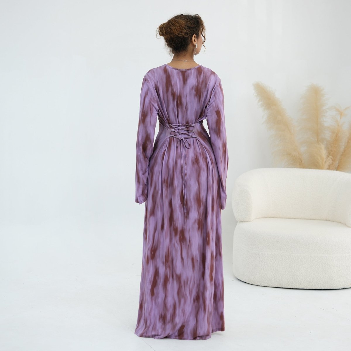 Print Stretch Maxi Dress(MS429) - Mariam's Collection