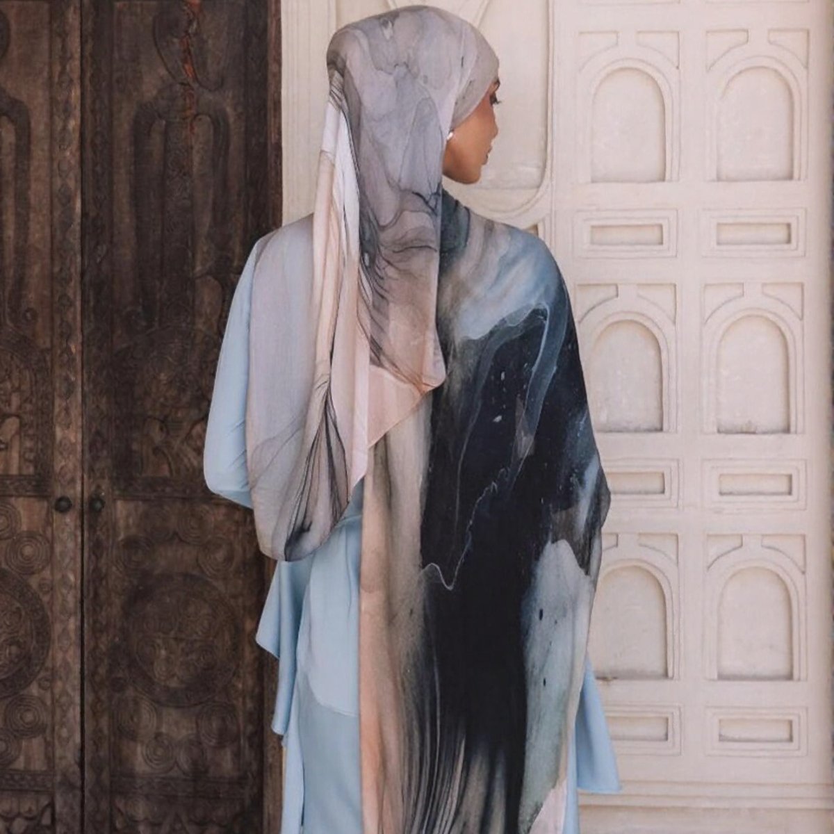 Printed Cotton Hijab Scarf | Soft Breathable Long Headscarf(MH201) - Mariam's Collection
