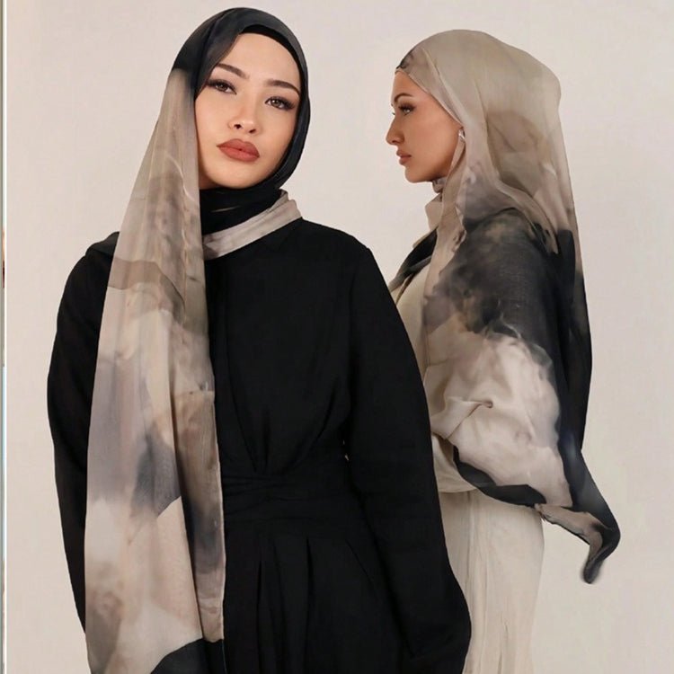 Printed Cotton Hijab Scarf | Soft Breathable Long Headscarf(MH201) - Mariam's Collection