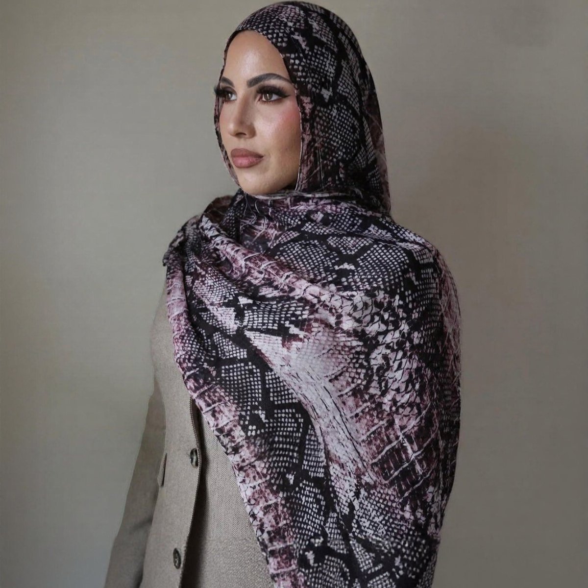 Printed Cotton Hijab Scarf | Soft Breathable Long Headscarf(MH201) - Mariam's Collection