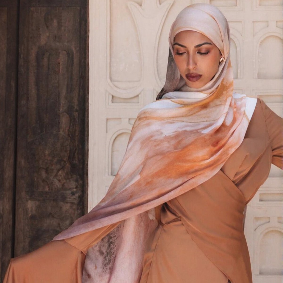 Printed Cotton Hijab Scarf | Soft Breathable Long Headscarf(MH201) - Mariam's Collection