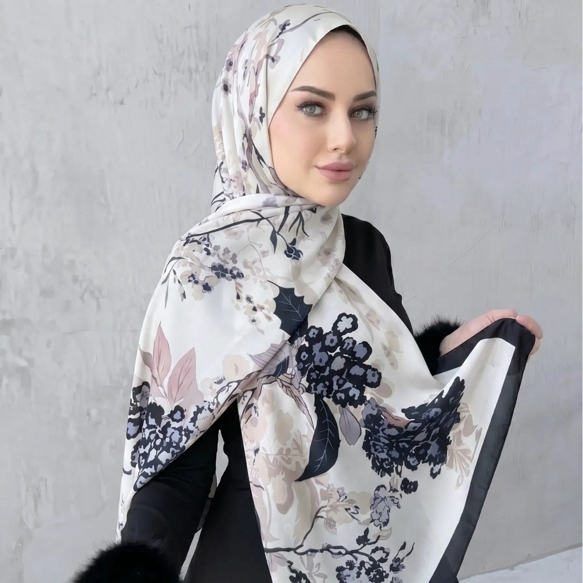 Printed Hijab Scarf(MH239) - Mariam's Collection