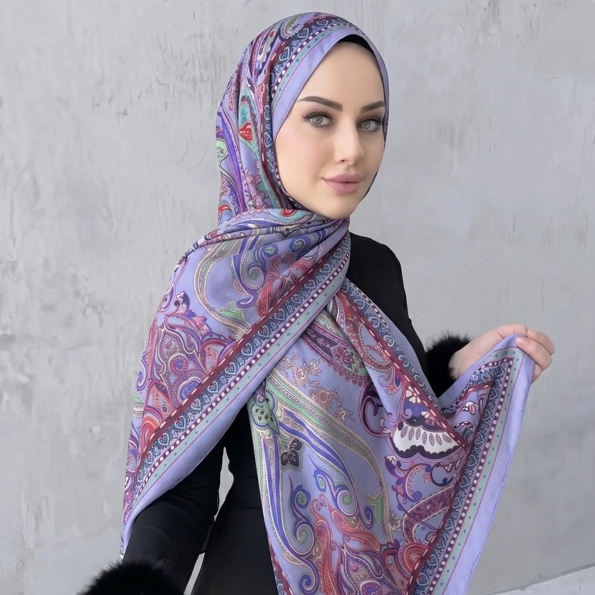 Printed Hijab Scarf(MH239) - Mariam's Collection