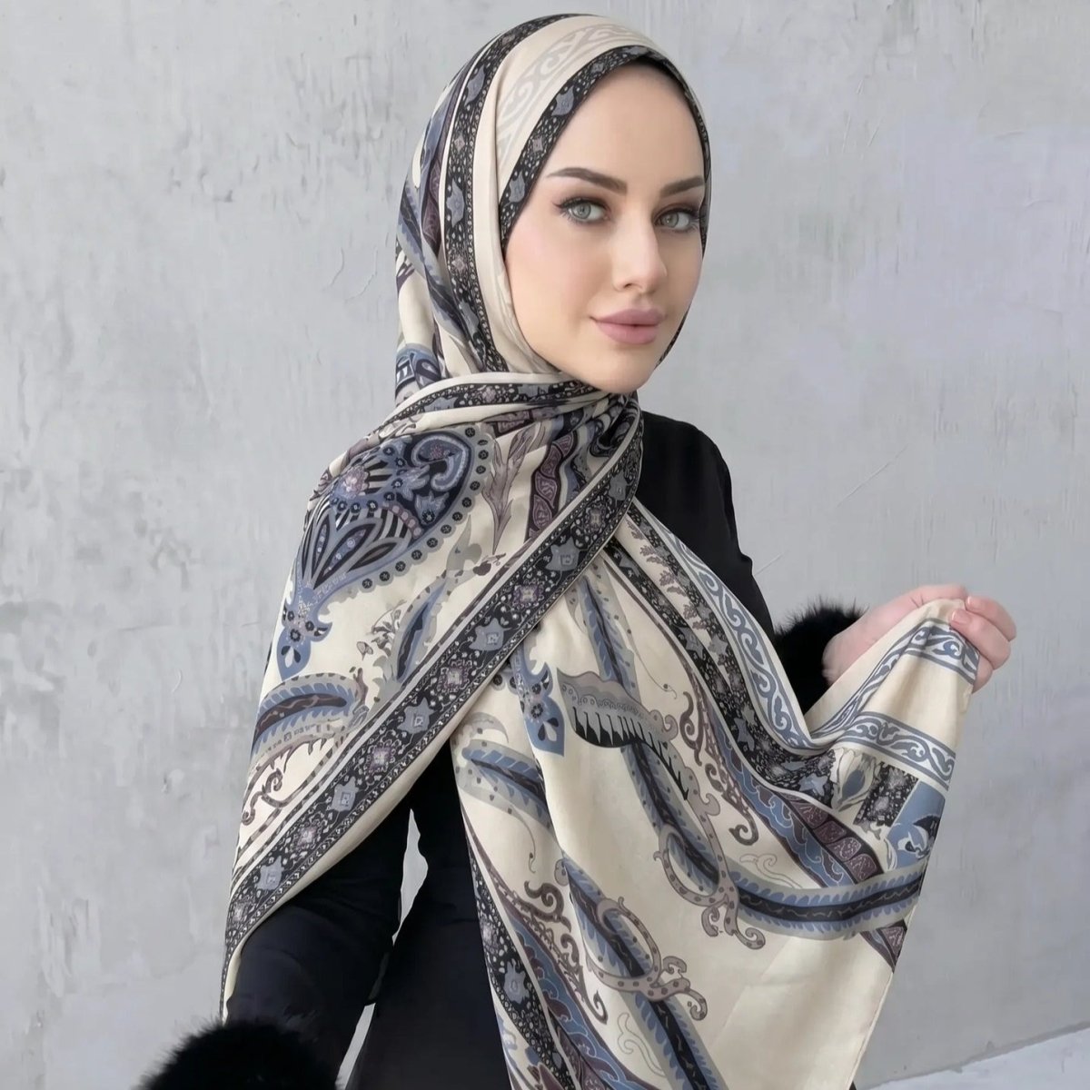 Printed Hijab Scarf(MH239) - Mariam's Collection