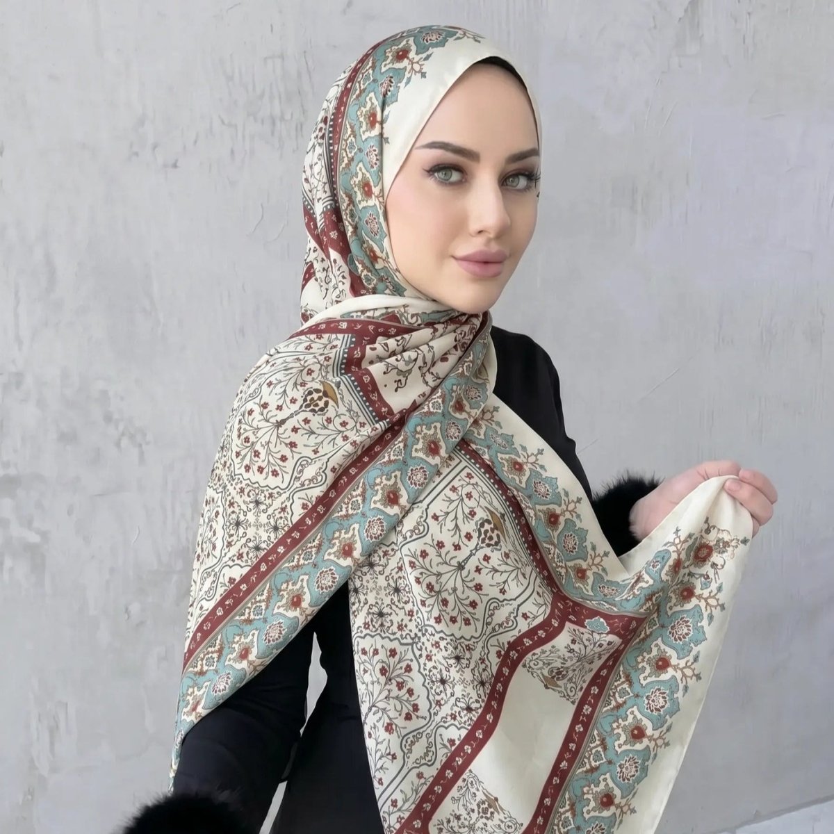 Printed Hijab Scarf(MH239) - Mariam's Collection