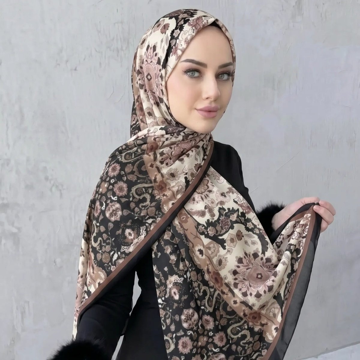 Printed Hijab Scarf(MH239) - Mariam's Collection